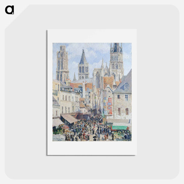 アートポストカード-Grocery Street, Rouen - カミーユ ピサロ Postcard.