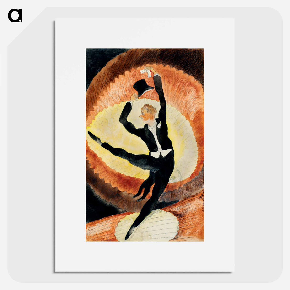 In Vaudeville: Acrobatic Male Dancer with Top Hat - Charles Demuth Poster.