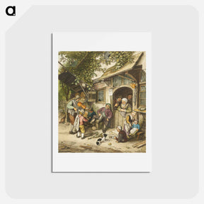 アートポストカード-Violin Player by the Inn
 - コルネリス プロース ファン アムステル Postcard.