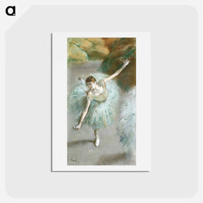 アートポストカード-Dancer in Green - エドガー ドガ Postcard.