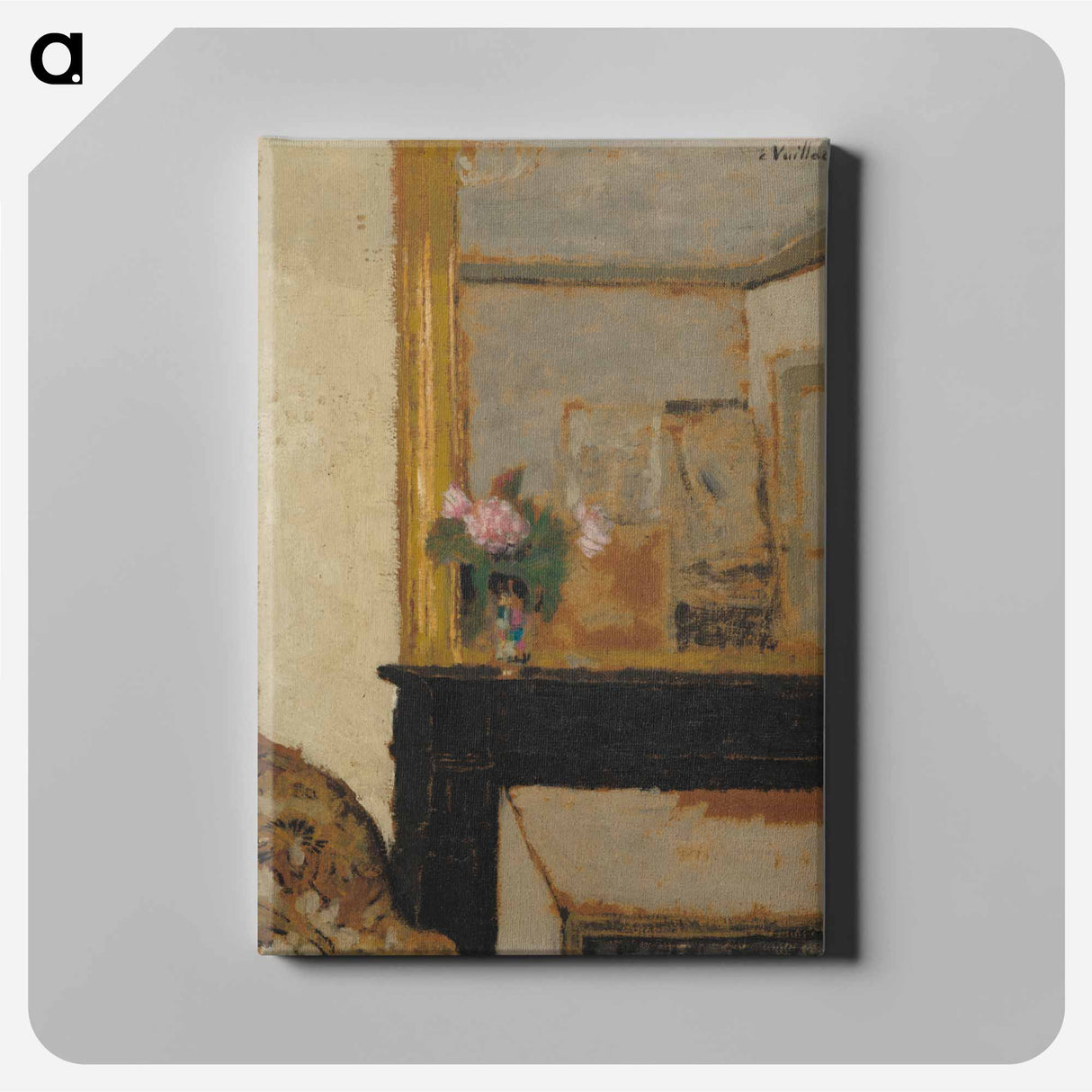 Vase of Flowers on a Mantelpiece - エドゥアール ヴュイヤール Canvas.
