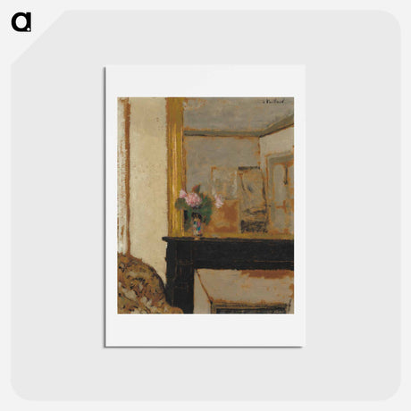 アートポストカード-Vase of Flowers on a Mantelpiece - エドゥアール ヴュイヤール Postcard.