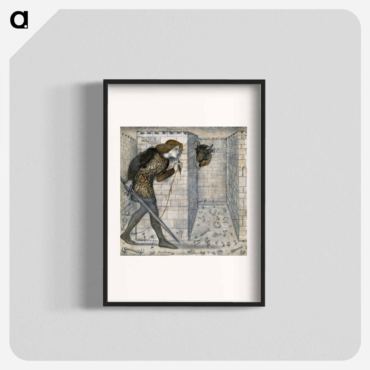 Tile Design - Theseus and the Minotaur in the Labyrinth - エドワード バーン ジョーンズ Poster.