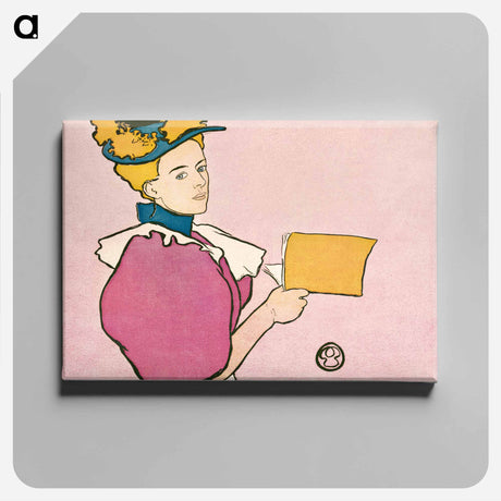 アートパネル-Woman holding book - エドワード ペンフィールド Canvas.