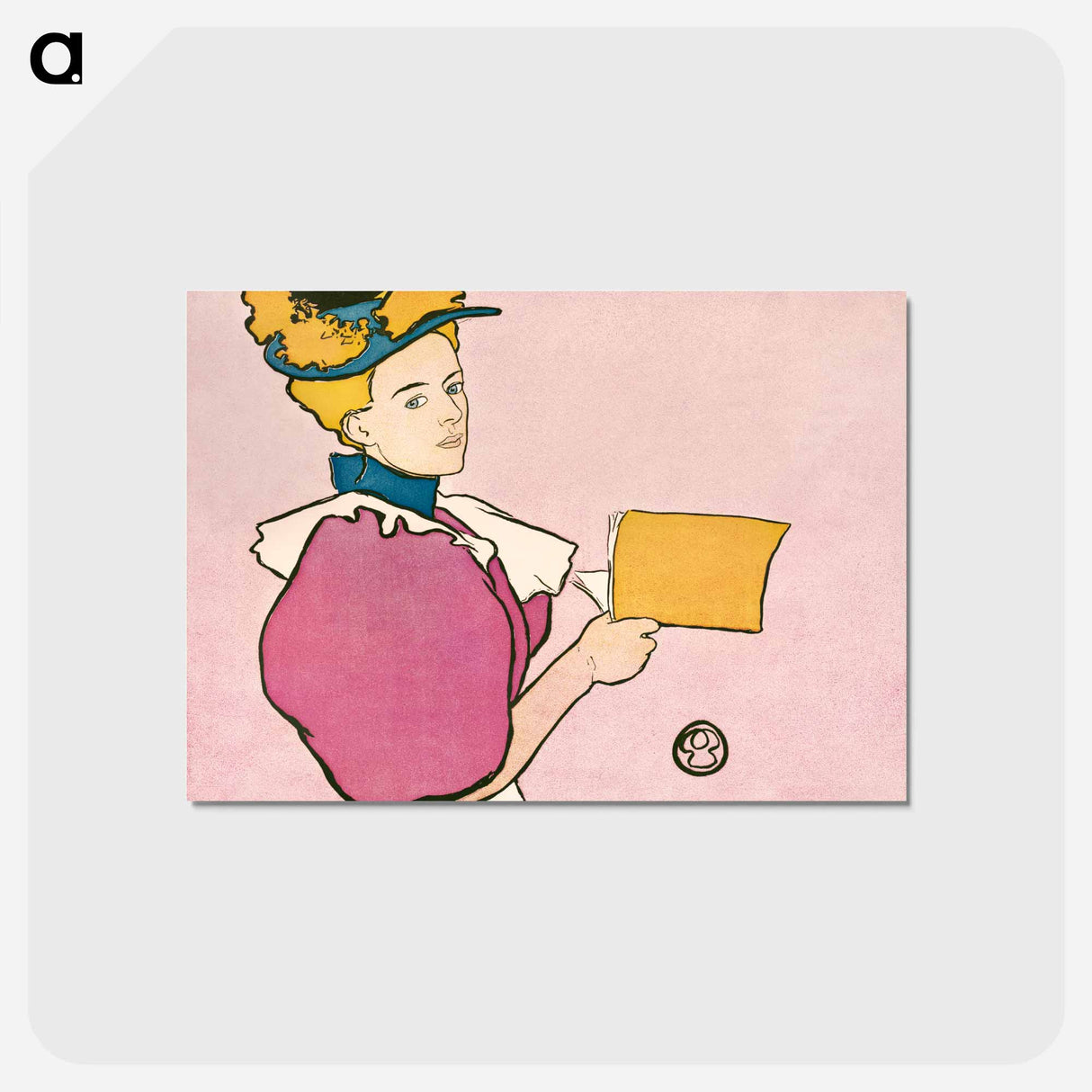 アートポストカード-Woman holding book - エドワード ペンフィールド Postcard.