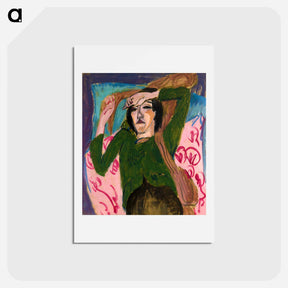 アートポストカード-Woman in the Green Blouse - エルンスト ルートヴィヒ キルヒナー Postcard.