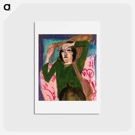 アートポストカード-Woman in the Green Blouse - エルンスト ルートヴィヒ キルヒナー Postcard.