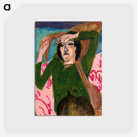 アートポストカード-Woman in the Green Blouse - エルンスト ルートヴィヒ キルヒナー Postcard.