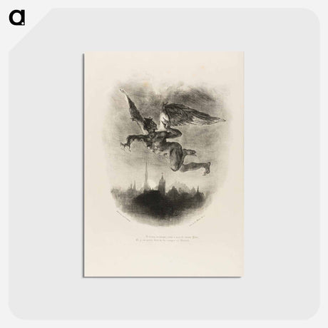 アートポストカード-モノクロ - ウジェーヌ ドラクロワ Postcard.