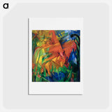 アートポストカード-Animals in a Landscape - フランツ マルク Postcard.