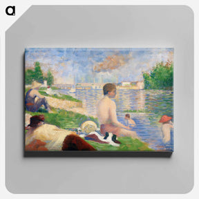 アートパネル-Bathers at Asnières - ジョルジュ スーラ Canvas.