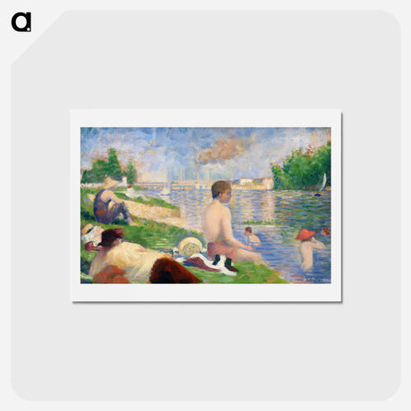 アートポストカード-Bathers at Asnières - ジョルジュ スーラ Postcard.
