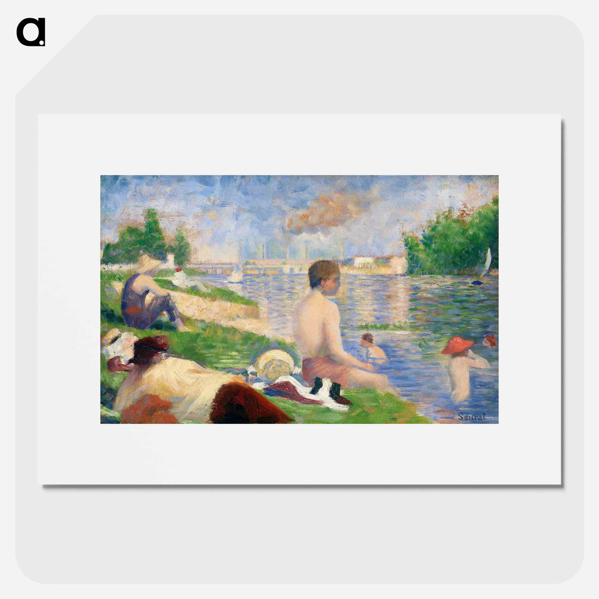 Bathers at Asnières - Georges Seurat Poster.