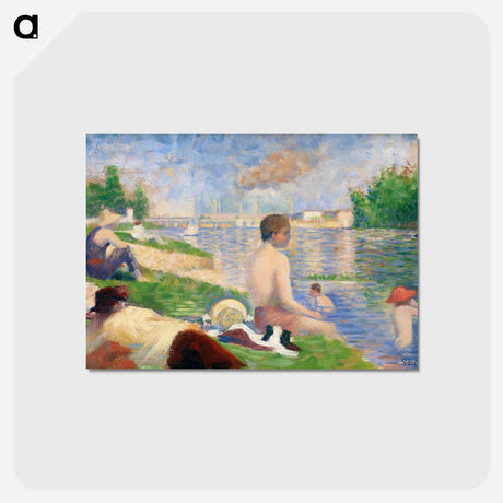 アートポストカード-Bathers at Asnières - ジョルジュ スーラ Postcard.