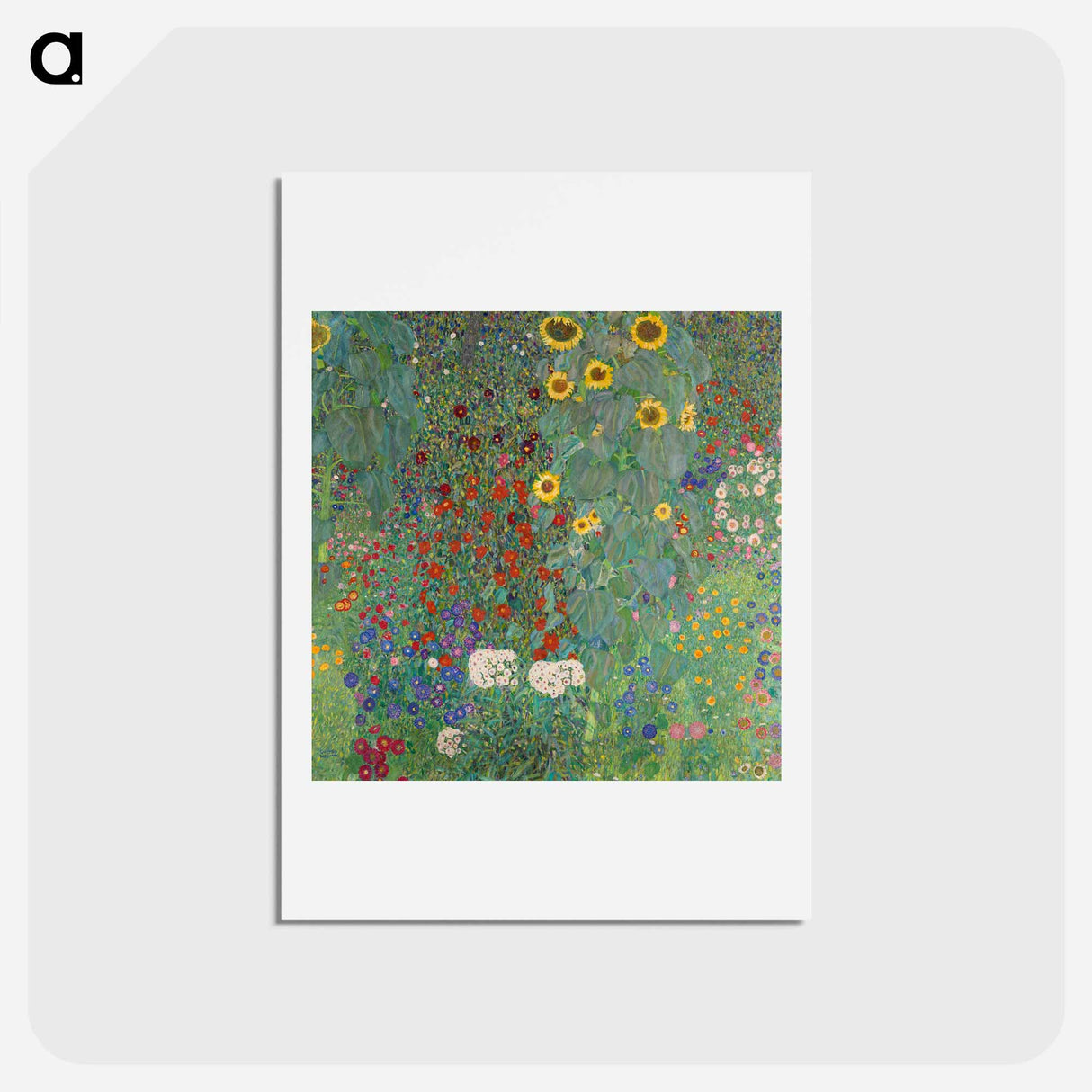 アートポストカード-Farm Garden with Sunflowers - グスタフ クリムト Postcard.