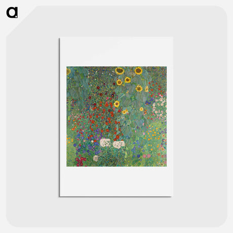 アートポストカード-Farm Garden with Sunflowers - グスタフ クリムト Postcard.