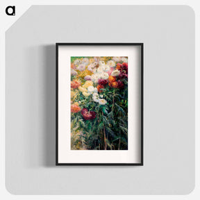 アートポスター-Chrysanthemums in the Garden at Petit–Gennevilliers - ギュスターヴ カイユボット Poster.