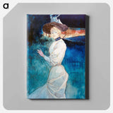 Elegant in a white dress in a landscape - アンリ ソム Canvas.