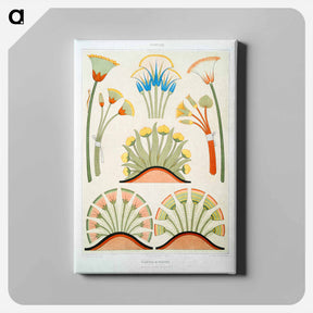 アートパネル-Plants & Flowers from Histoire de l'art égyptien
 - エジプト美術史 Canvas.