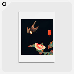 アートポストカード-Swallow and Camellia
 - 伊藤若冲 Postcard.