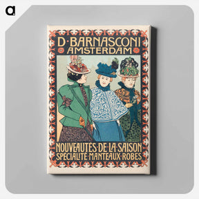 アートパネル-Advertentie van kledingzaak D; Barnasconi in Amsterdam by Johann Georg van Caspel - ヨハン ヘオルフ ファン カスペル Canvas.