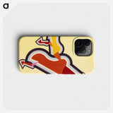 Study in Rhythm: Red and Gold - ヨーゼフ シリンガー Phone Case.