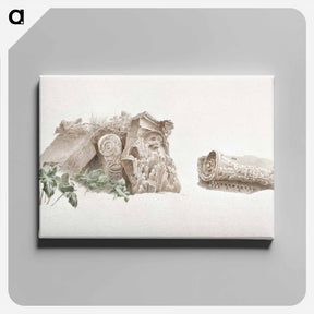 アートパネル-Capitals in the Villa Mattei and the Baths of Caracalla
 - ジョセフス アウグストゥス クニップ Canvas.
