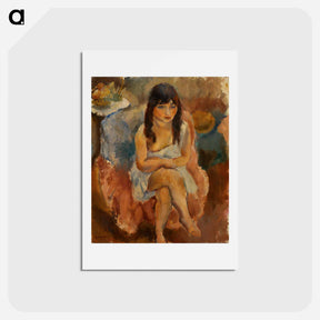 アートポストカード-Seated Figure (Jeune fille assise)
 - ジュール パスキン Postcard.