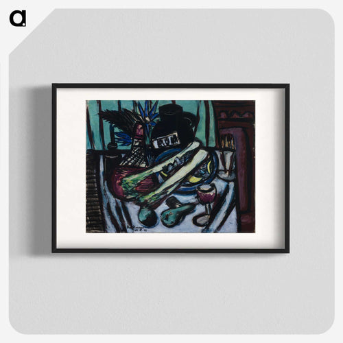 Still Life with Chianti Bottle and Celery
 - マックス ベックマン Poster.