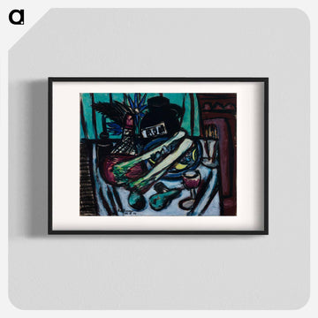 Still Life with Chianti Bottle and Celery
 - マックス ベックマン Poster.