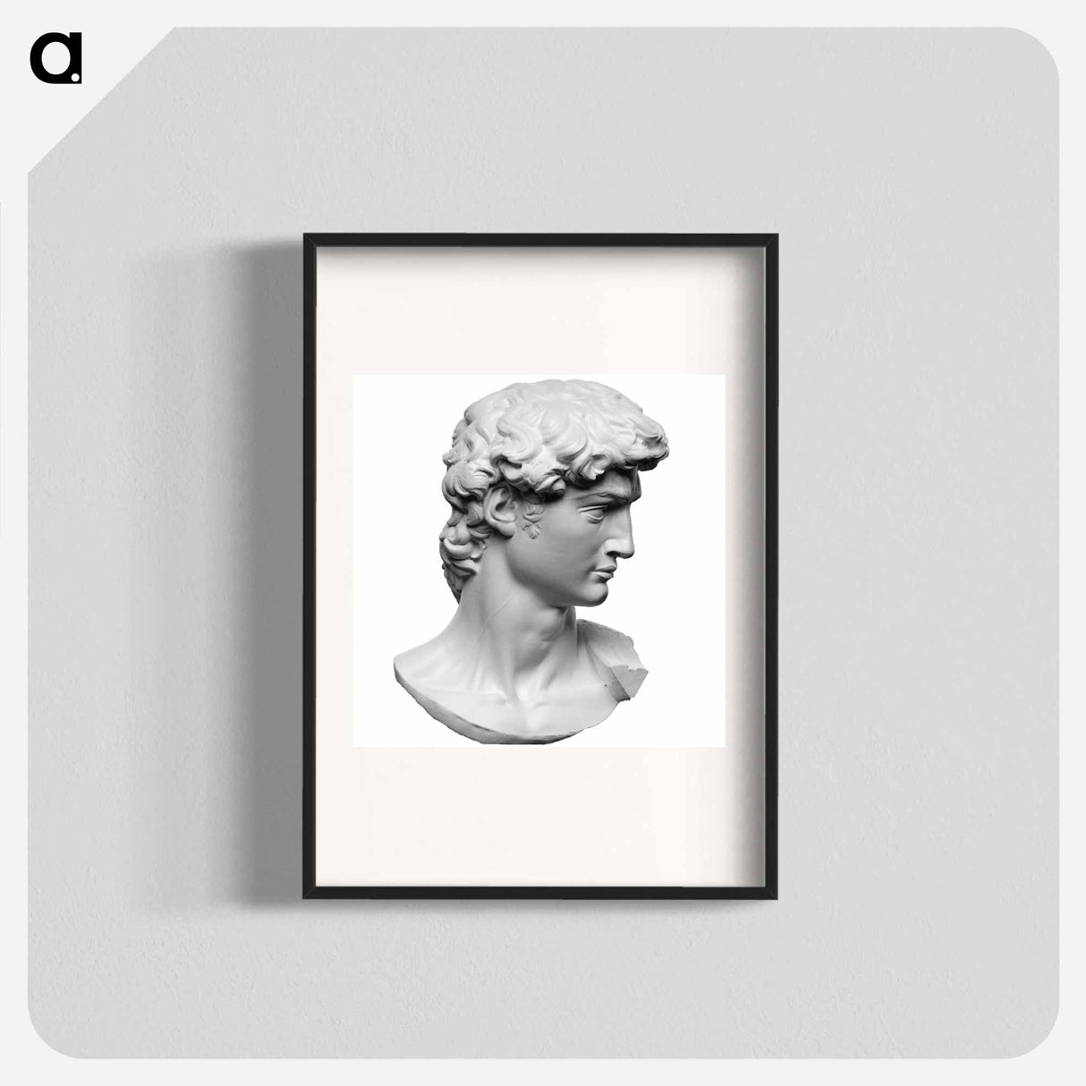 Head from the statue of David by Michelangelo Buonarroti - ミケランジェロ ブオナローティ Poster.