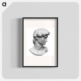 Head from the statue of David by Michelangelo Buonarroti - ミケランジェロ ブオナローティ Poster.
