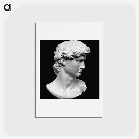 アートポストカード-Head from the statue of David by Michelangelo Buonarroti - ミケランジェロ ブオナローティ Postcard.