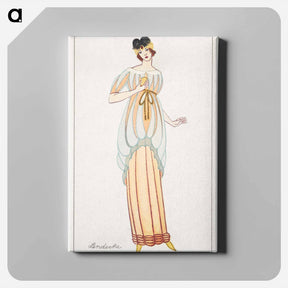 アートパネル-Woman in anklelength tubular dress - オットー フリードリヒ カール レンデッケ Canvas.