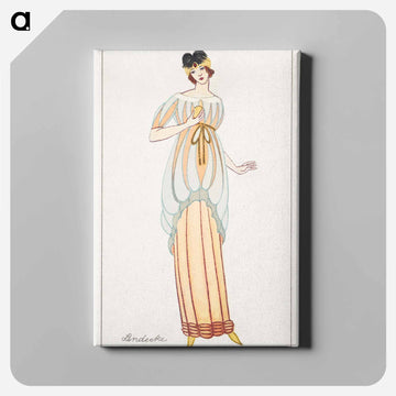 Woman in anklelength tubular dress - オットー フリードリヒ カール レンデッケ Canvas.