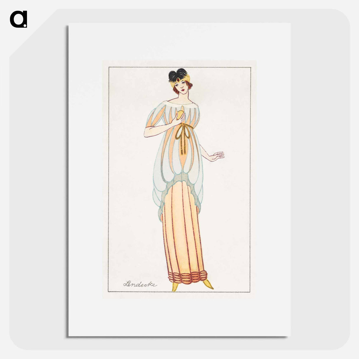 Woman in anklelength tubular dress - オットー フリードリヒ カール レンデッケ Poster.