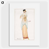 Woman in anklelength tubular dress - オットー フリードリヒ カール レンデッケ Poster.