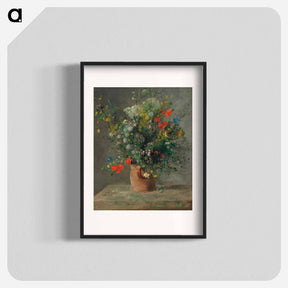 アートポスター-Flowers in a Vase - ピエール オーギュスト ルノワール Poster.