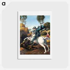 アートポストカード-Raphael's Saint George and the Dragon - ラファエロ サンティ Postcard.