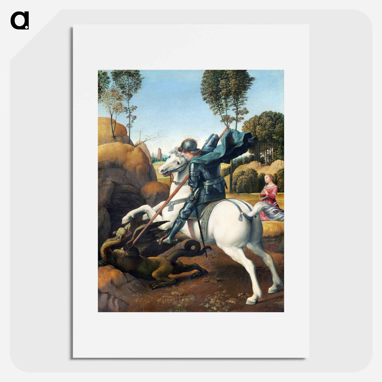 Raphael's Saint George and the Dragon - ラファエロ サンティ Poster.