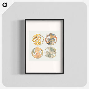 アートポスター-Flower Studies (Four Designs for Circular Ornaments) - サミュエル コールマン Poster.