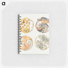 アートメモ帳-Flower Studies (Four Designs for Circular Ornaments) - サミュエル コールマン Memo.
