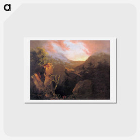アートポストカード-Mountain Sunrise - トーマス コール Postcard.