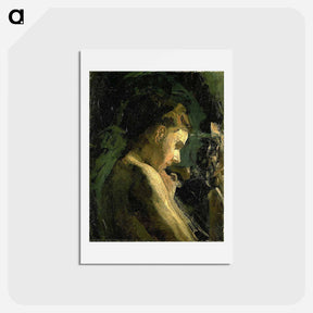 アートポストカード-Study of a Girl's Head - トーマス エイキンズ Postcard.
