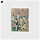 アートポストカード-Hada kurabe hana no shōbuyu kurabe, koshi yuki no ya - 豊原 国周 Postcard.