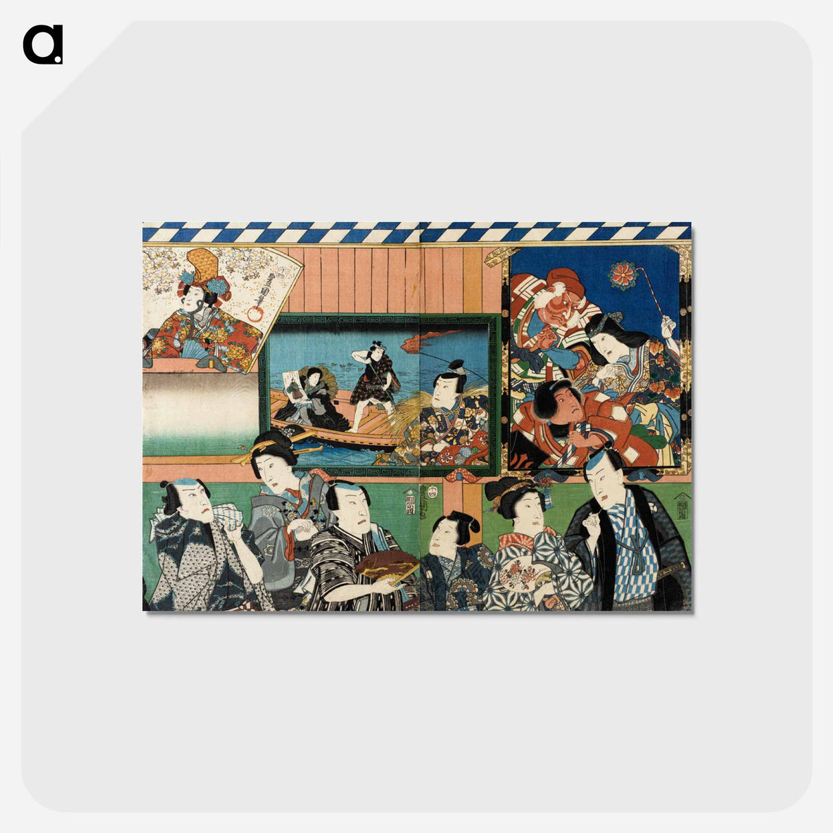 アートポストカード-Actors Viewing Votive Pictures of Themselves
 - 歌川 国貞 Postcard.