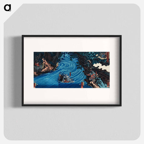 アートポスター-Gentoku Uma o Odorashite Tankei o Koeru zu - 歌川 国芳 Poster.