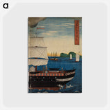 アートポストカード-American steamship off the coast of Yokohama - 歌川よしかず Postcard.