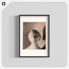 アートポスター-H. W. Bissen's portrait bust of H.C. Andersen - ヴィルヘルム ハンマースホイ Poster.