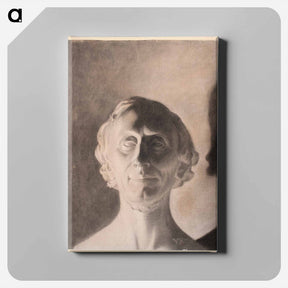 アートパネル-H. W. Bissen's portrait bust of H.C. Andersen - ヴィルヘルム ハンマースホイ Canvas.
